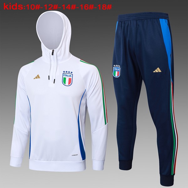 Niños Sudadera Con Capucha Italia 2024/25 Blanco 3